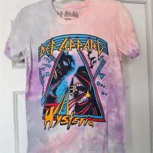 Def Leppard Hysteria Tie-Dye Women's Tee - Pink and Purple